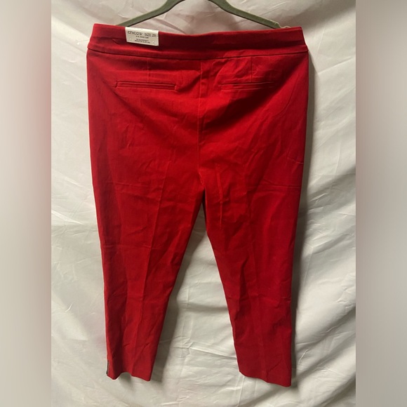 CHICO’s Red Capri Pant_Brigitte Beaded Ankle Pants_size 12R/2R_New - Picture 7 of 14